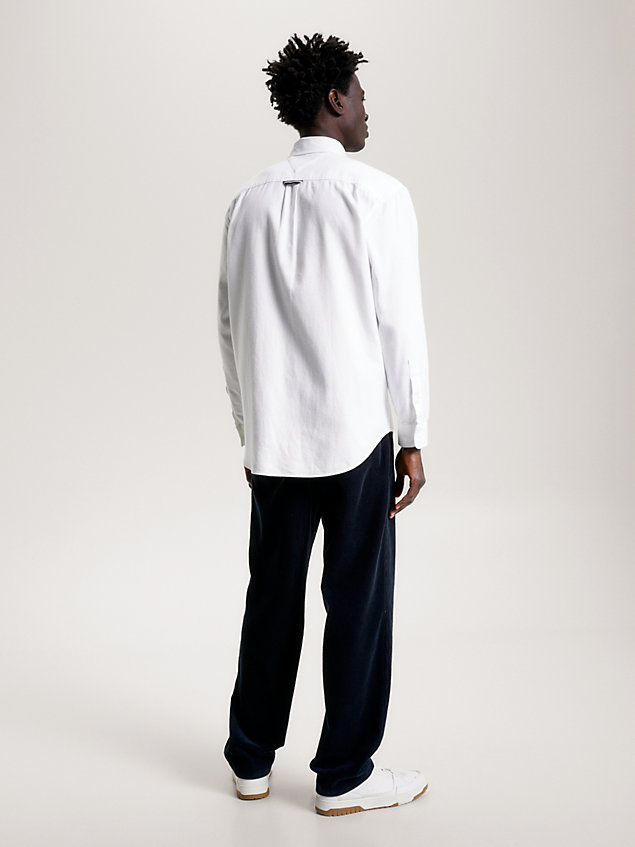 white premium regular fit oxford shirt for men tommy hilfiger