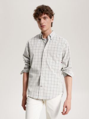 Relaxed Fit Overshirt - Beige/Checked - Men