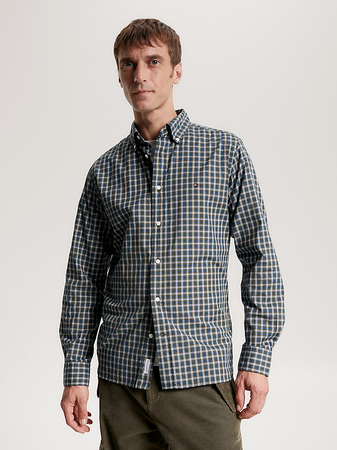 Micro Tartan Regular Fit Shirt | Green | Tommy Hilfiger