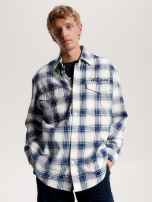 Shadow Check Archive Fit Overshirt | Grey | Tommy Hilfiger