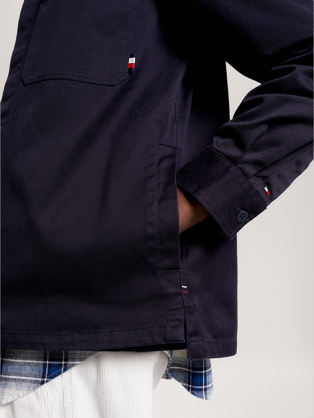 blue relaxed fit twill overshirt voor heren - tommy hilfiger