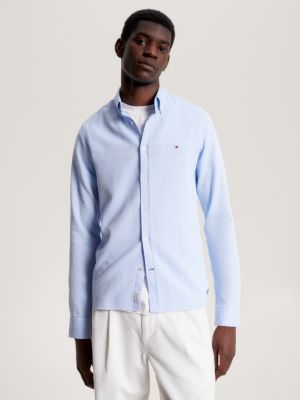 Brushed Dobby Slim Fit Shirt | Blue | Tommy Hilfiger