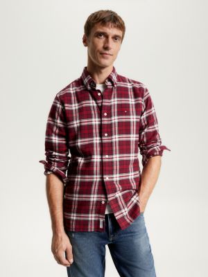 Brushed Tommy Tartan Regular Fit Shirt | Red | Tommy Hilfiger