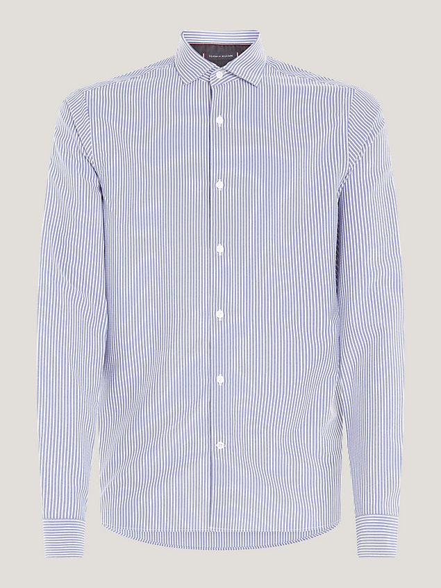 blue stripe slim fit shirt for men tommy hilfiger