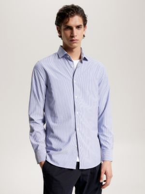 Tommy hilfiger white striped 2024 shirt