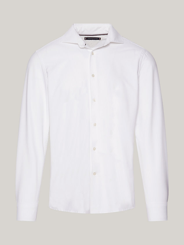 white slim fit overhemd voor heren - tommy hilfiger