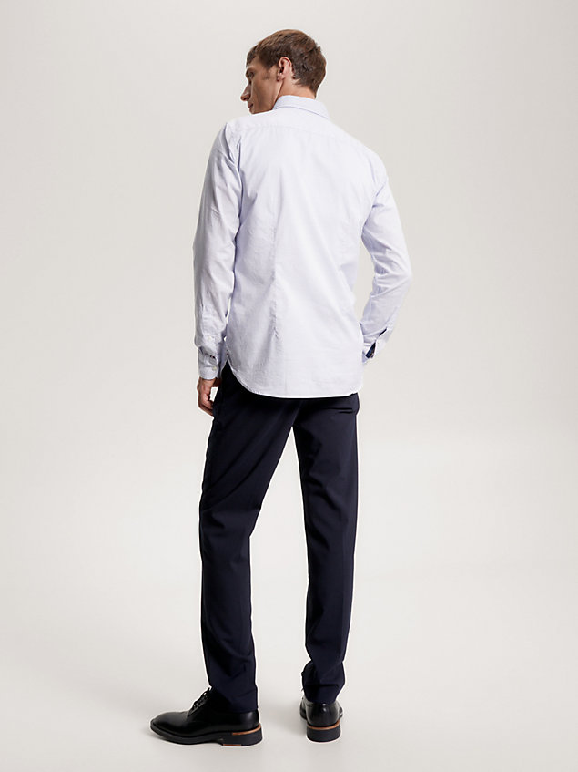 white slim fit overhemd met microprint voor heren - tommy hilfiger