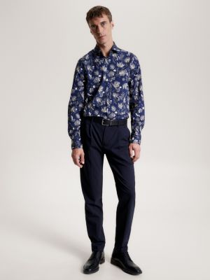 Floral Print Slim Fit Shirt | Grey | Tommy Hilfiger