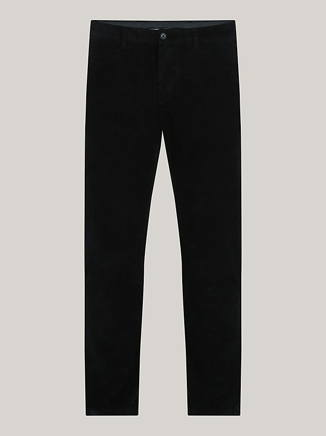 black denton garment-dyed corduroy chino voor heren - tommy hilfiger