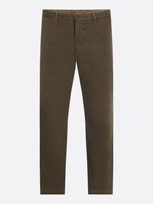 khaki denton garment-dyed straight 5-pocket chino voor heren - tommy hilfiger