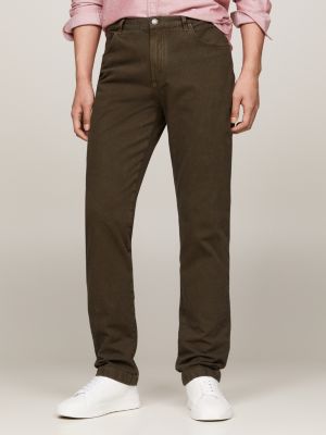 khaki denton straight five-pocket garment dyed chinos for men tommy hilfiger