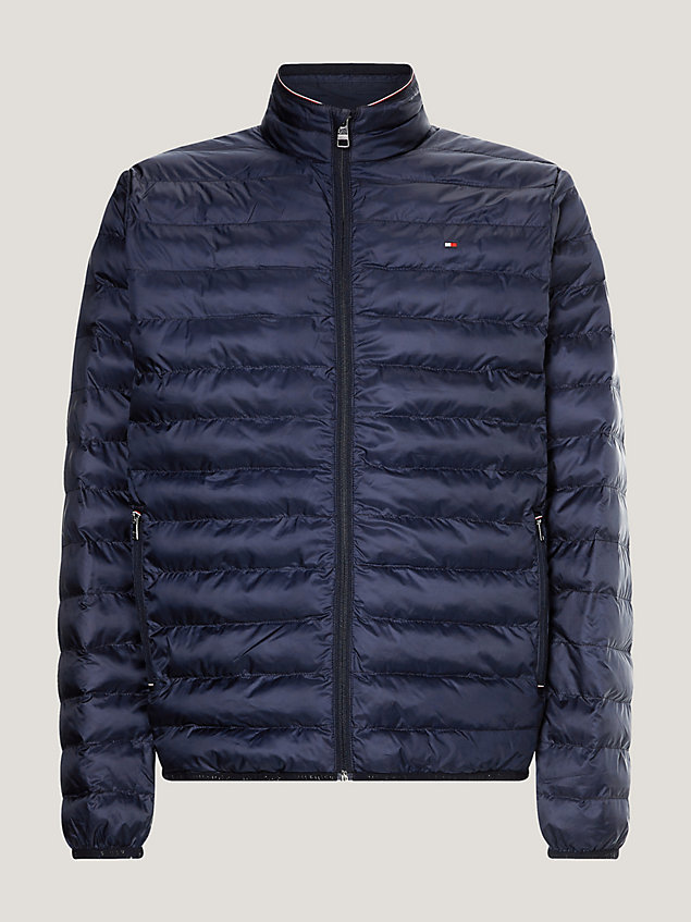 blue plus recycled packable padded jacket for men tommy hilfiger