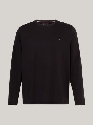 black plus long sleeve slim t-shirt for men tommy hilfiger