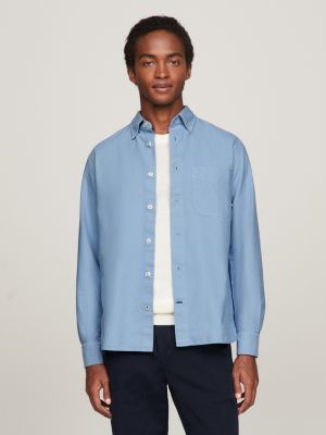 Natural Dye Regular Fit Oxford Shirt, Blue