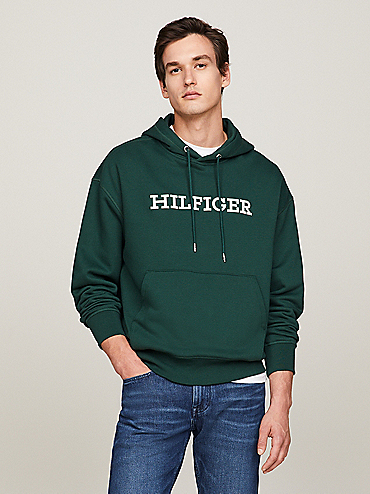 Essential Relaxed Fit Hoodie mit Tommy-Badge | Grün | Tommy Hilfiger