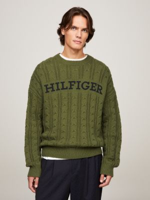 Tommy Hilfiger Herren-Sweatshirt aus Bio-Baumwolle in Grau mit  Rundhalsausschnitt