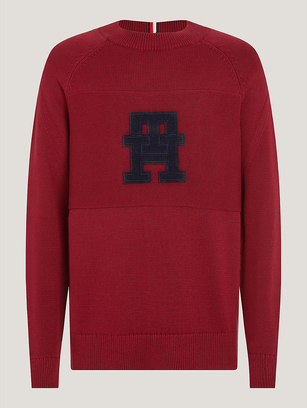 red sweter oversize th monogram dla mężczyźni - tommy hilfiger