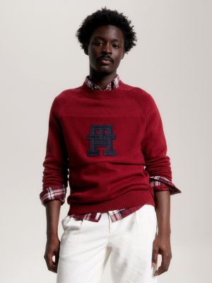 TOMMY HILFIGER: Pull homme - Rouge  Pull Tommy Hilfiger MW0MW33100 en  ligne sur