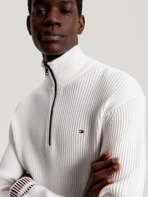 White half zip outlet jumper