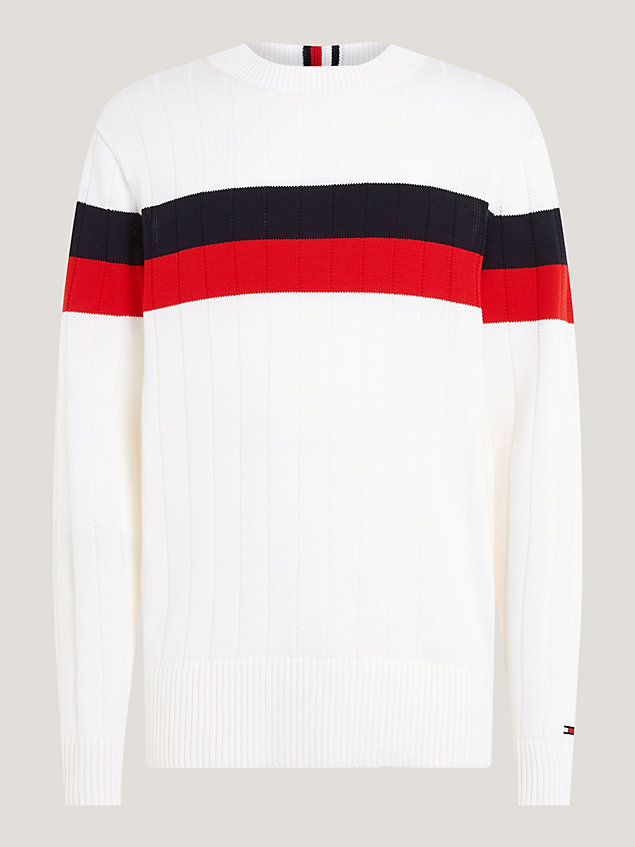 pullover global stripe relaxed fit blue da uomo tommy hilfiger