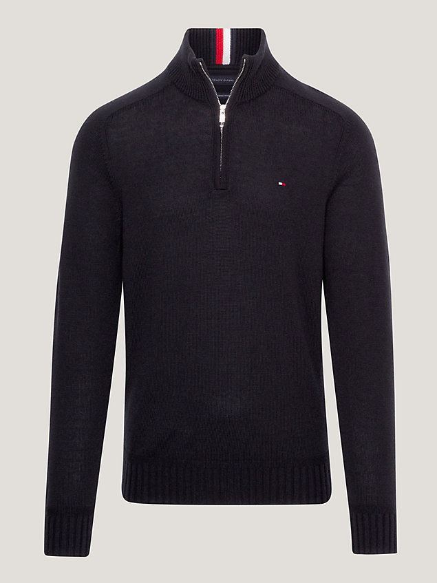 black merino wool mock turtleneck jumper for men tommy hilfiger