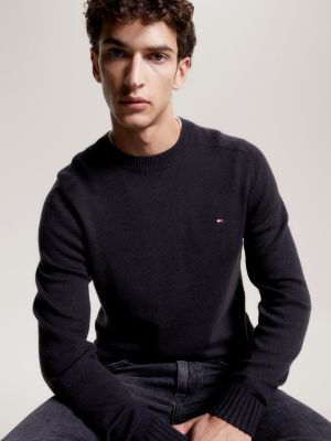 Tommy hilfiger black shop crew neck jumper