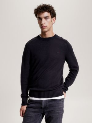 Merino Wool Neck Jumper | BLACK | Tommy Hilfiger