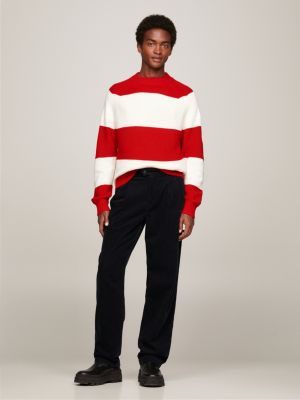 Colour-Blocked Mock Turtleneck Relaxed Jumper | Orange | Tommy Hilfiger