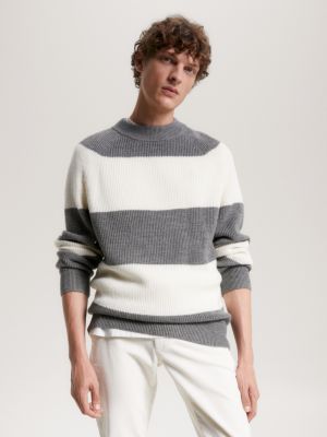 Pull Droit Col Montant En Coton Mélangé Calico Tommy Hilfiger - Homme