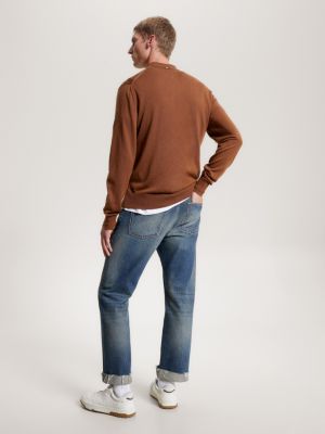 Fine Merino Wool Polo Jumper | BROWN | Tommy Hilfiger