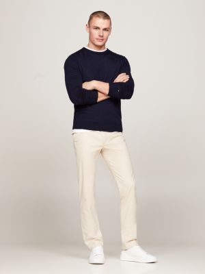 Smart Casual Pullover aus feiner Merinowolle | Blau | Tommy Hilfiger 