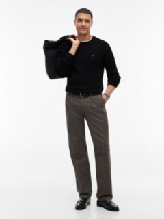 Cable Knit Crew Neck Jumper — Black 2