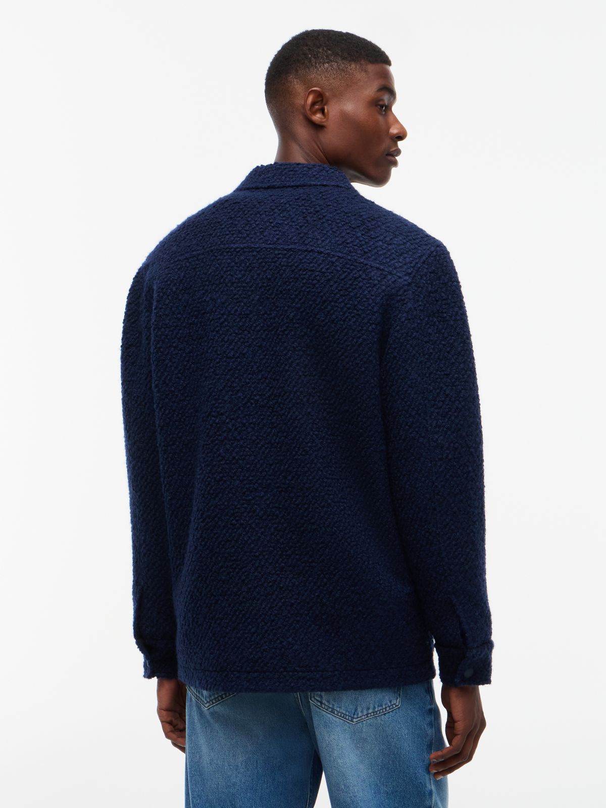 Cable Knit Crew Neck Jumper — Blue