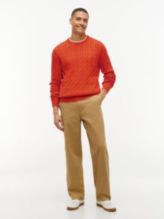 Cable Knit Crew Neck Jumper — Orange 2