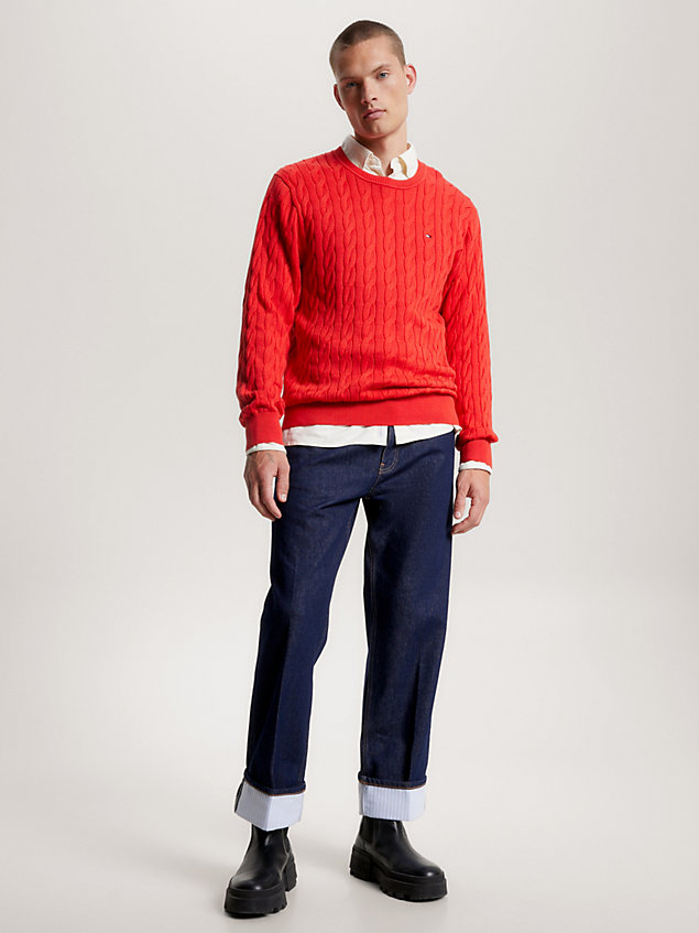 pullover classics relaxed fit in maglia orange da uomo tommy hilfiger