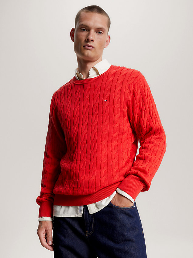 pullover classics relaxed fit in maglia orange da uomo tommy hilfiger
