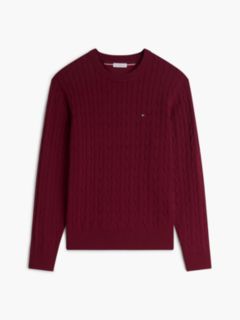 Cable Knit Crew Neck Jumper — Purple 5