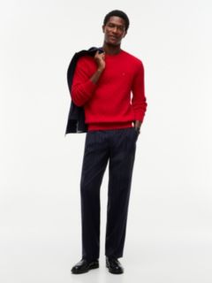Cable Knit Crew Neck Jumper — Red 2