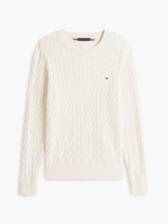 Cable Knit Crew Neck Jumper — Yellow 6