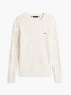 Cable Knit Crew Neck Jumper — Yellow 7