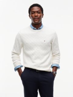 Cable Knit Crew Neck Jumper — Yellow 1