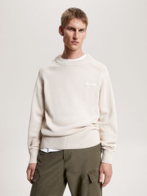 Beige crew 2025 neck jumper