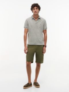 Regular Fit Pique Polo Shirt With Linen — Green 2
