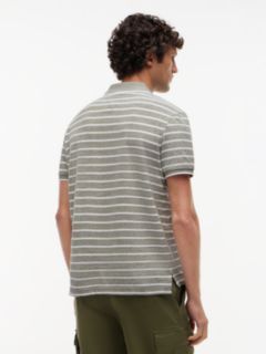 Regular Fit Pique Polo Shirt With Linen — Green 4