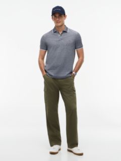 Regular Fit Pique Polo Shirt With Linen — Blue 2