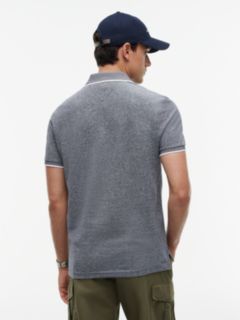 Regular Fit Pique Polo Shirt With Linen — Blue 4
