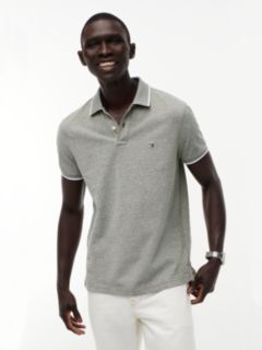 Regular Fit Pique Polo Shirt With Linen — Green 1