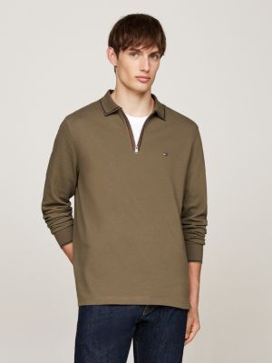 Long sleeve zip polo mens hotsell