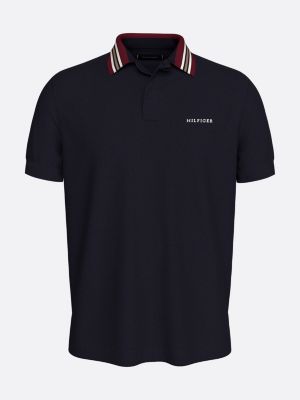 blue contrast collar regular polo shirt for men tommy hilfiger