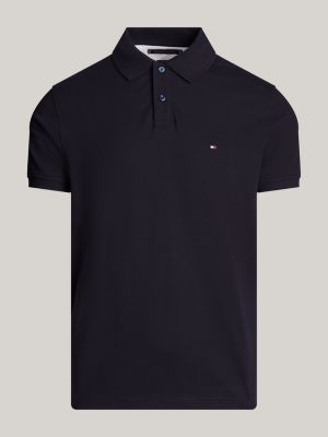 black colour-blocked back regular polo shirt for men tommy hilfiger